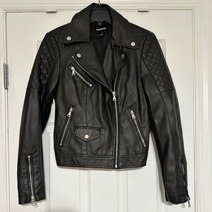 Express Black Leather Biker Jacket
